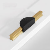 Gold & Black Semicircle Wardrobe Pulls Dresser Drawer Handles