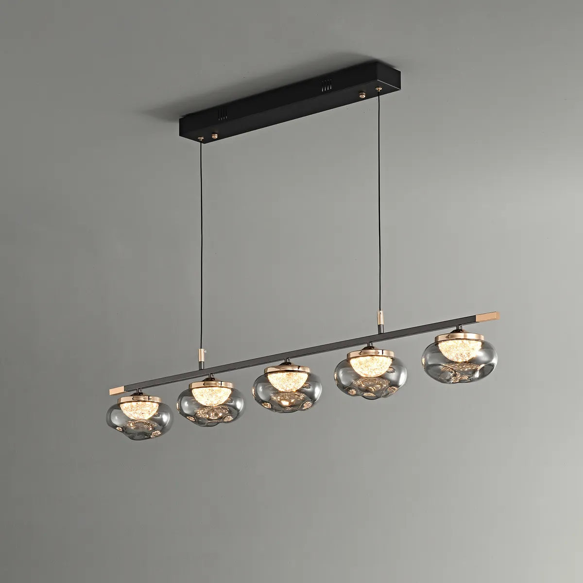 Smoked glass chandelier