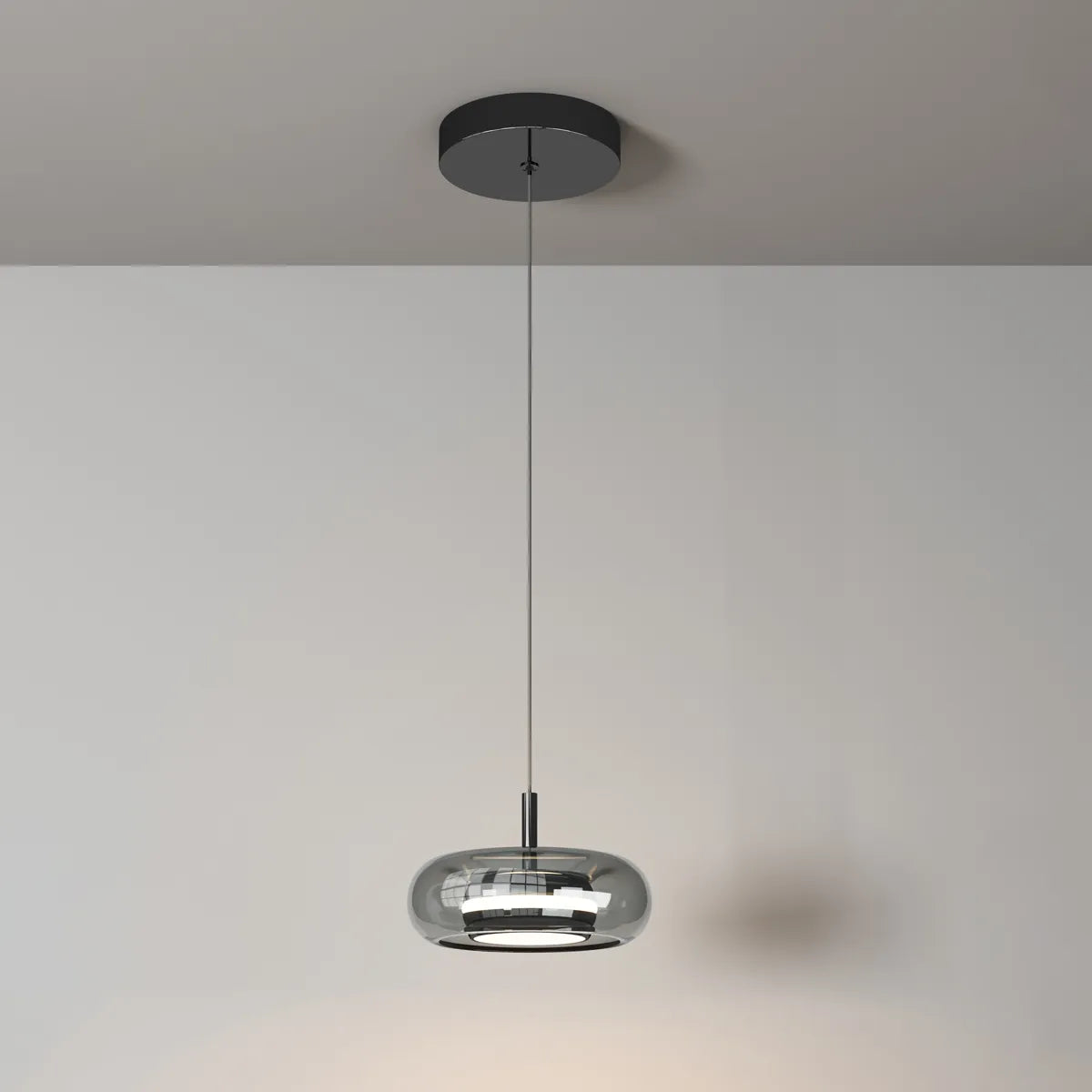 Smoked round rope pendant