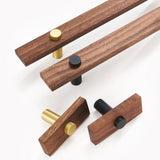Stylish and Durable Walnut Brass Cabinet Handles