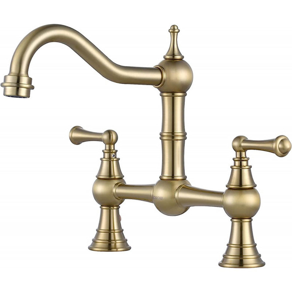 Solid Brass 2 Hole Kitchen Sink With Faucet
