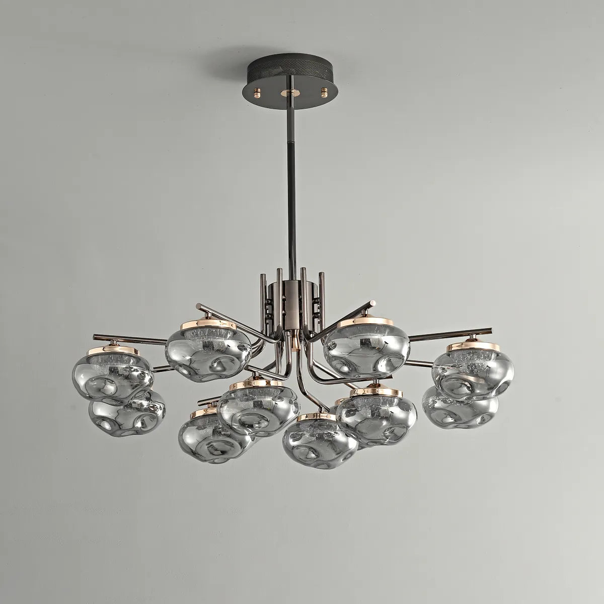 Smoked glass round pendant lamp