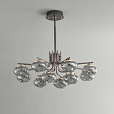 Smoked glass round pendant lamp