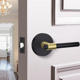 Black and Gold Interior Door Lever Handle for Bedroom Bathroom