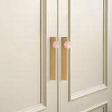 Natural Crystal Sphere Brass Cabinet Handles