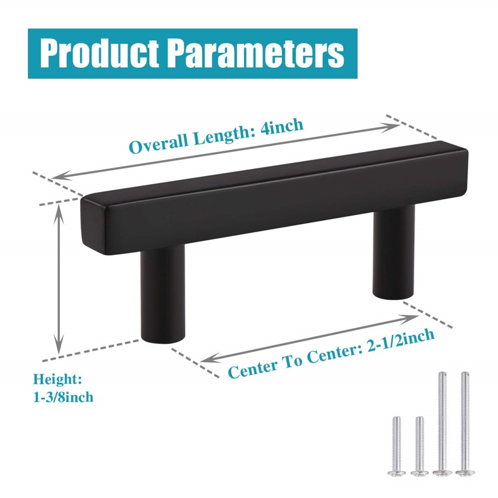 Matte Black Hardware Kitchen Drawer Handles