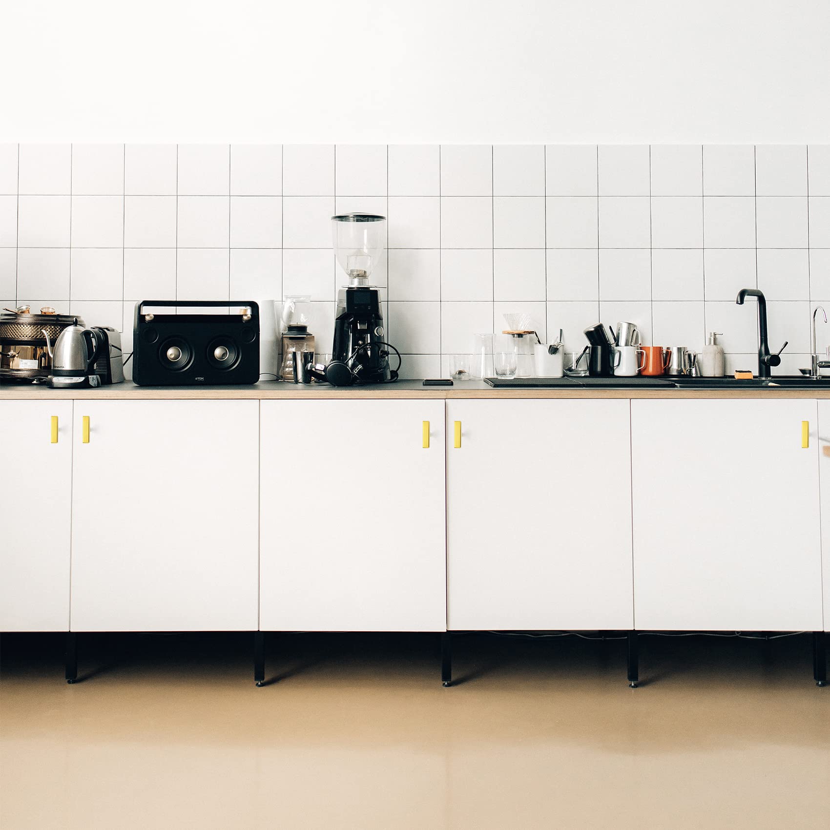 Square Brushed Gold Cabinet Pulls  For Kitchen