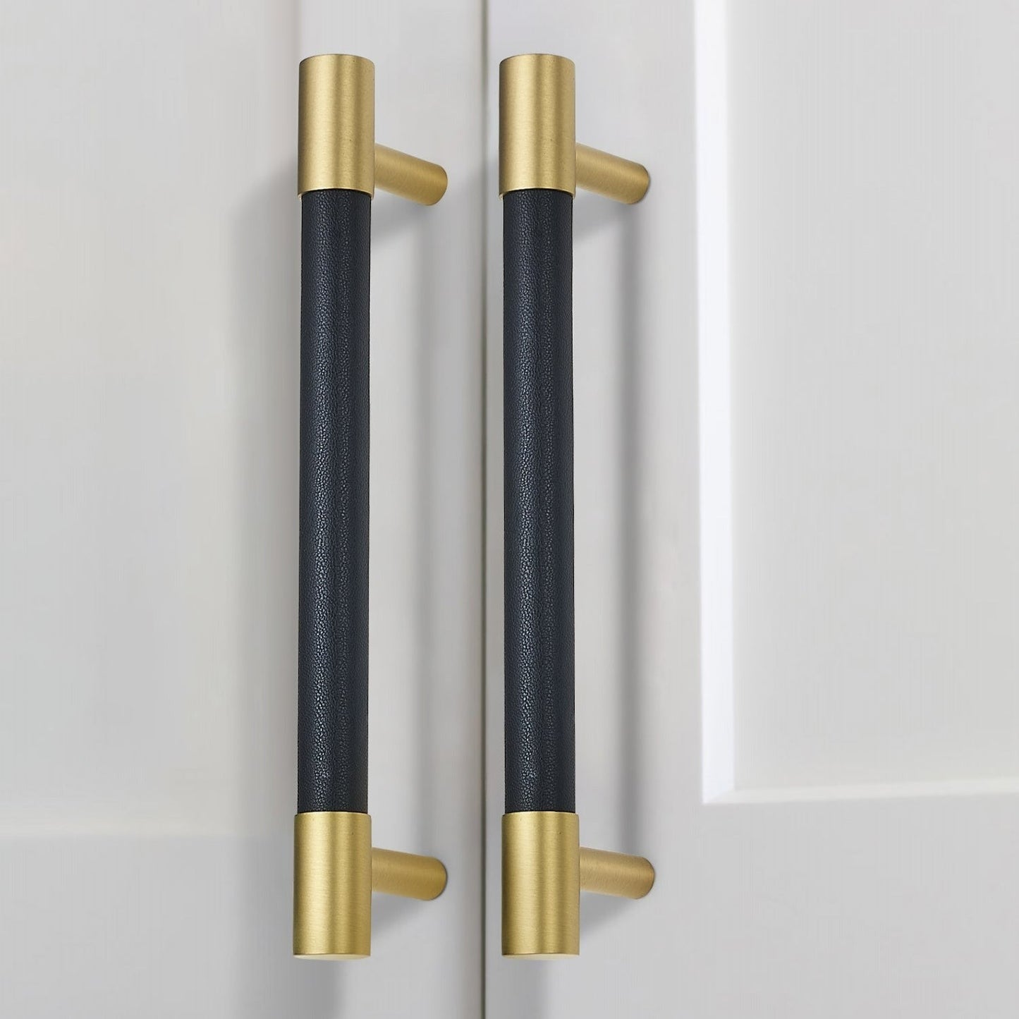 Colorful Brass Leather Cabinet Dresser Drawer Pulls