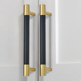 Colorful Brass Leather Cabinet Dresser Drawer Pulls