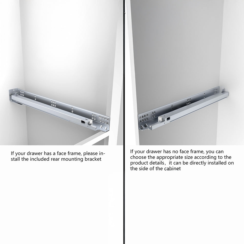 Silver Soft Close Undermount Slides Drawer Slides