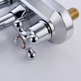 Modern 2-handle Silver Centerset Bathroom Sink Faucet