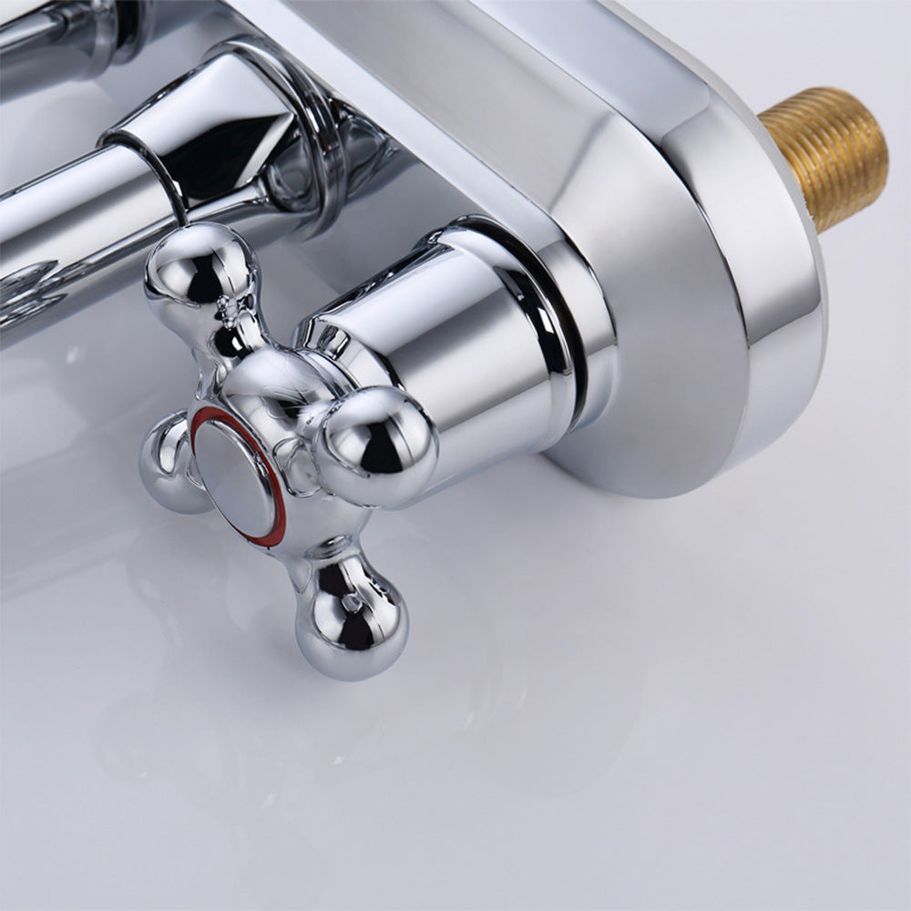 Modern 2-handle Silver Centerset Bathroom Sink Faucet
