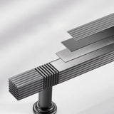 Modern Solid Thickened Zinc Alloy Square Stripe Cabinet and Drawer Handles