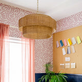 Danica Wicker Pendant — Handwoven Hanging Light with Warm Filtered Glow