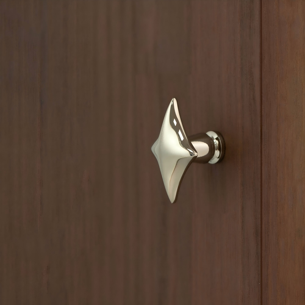Vintage Antique Bronze Solid Brass Star Kitchen Handles & Knobs