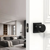 Black Simple Round Passage Door Knob for Hallway
