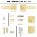 Exterior Entry Door Lock Handleset with Deadbolt