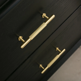 Modern Solid Brass Striped Bar Cabinet and Drawer Pulls