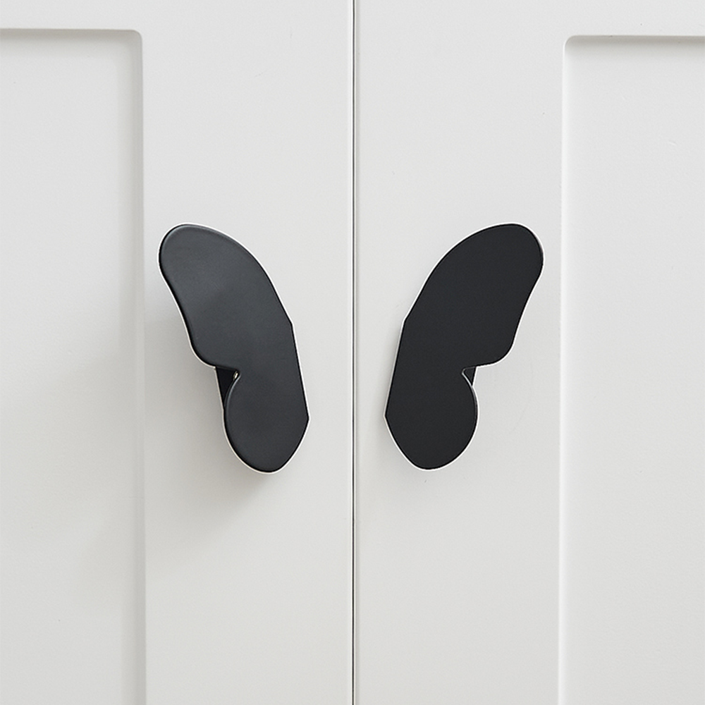 Unique Butterfly Drawer Pulls Modern Black Wardrobe Knob Cabinet Pulls