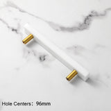 Nordic Light Luxury Marble Brass Square Cabinet Handles