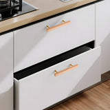 Brass Base Wooden Square Cabinet Handles