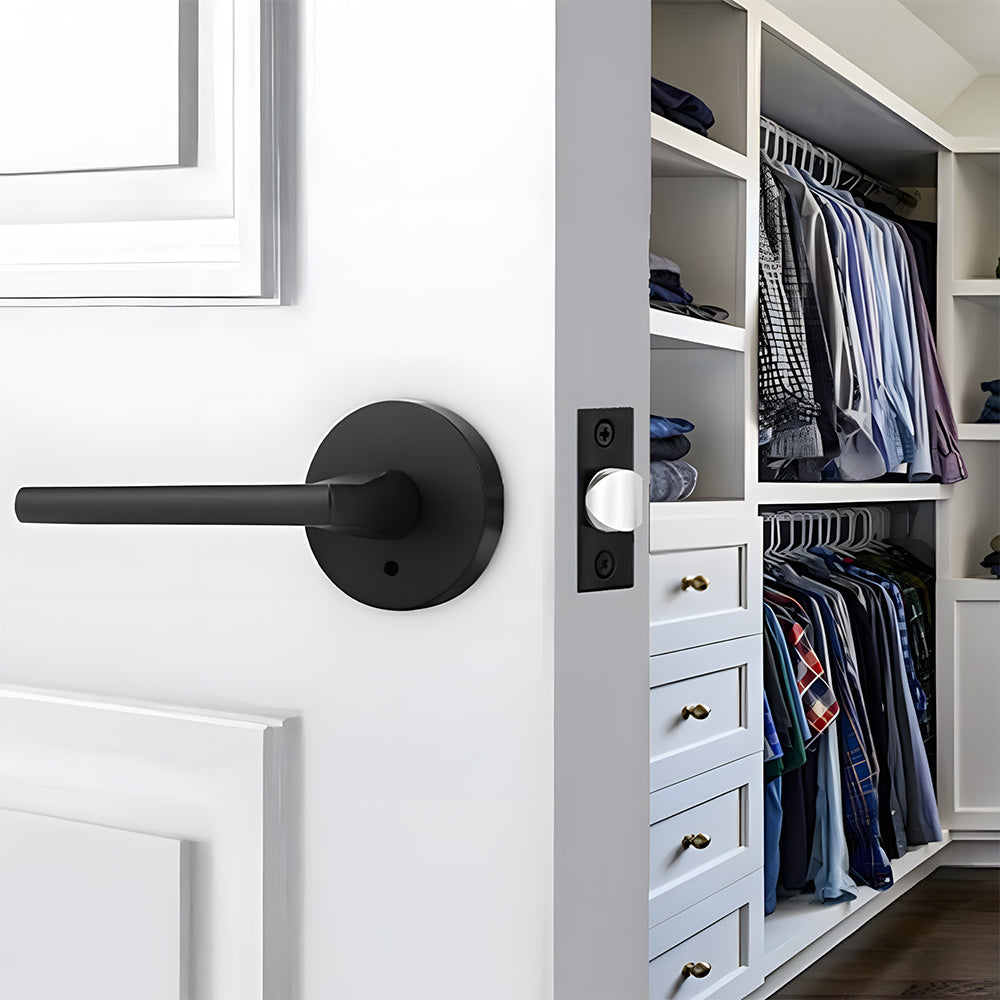Round Privacy Interior Door Levers Bathroom Bedroom Door Handles