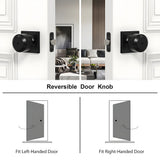 Black Simple Round Privacy Door Knob for Bedroom