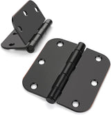 3.5 x 3.5'' Inch Satin Brass Door Hinges with 5/8'' Radius Corners