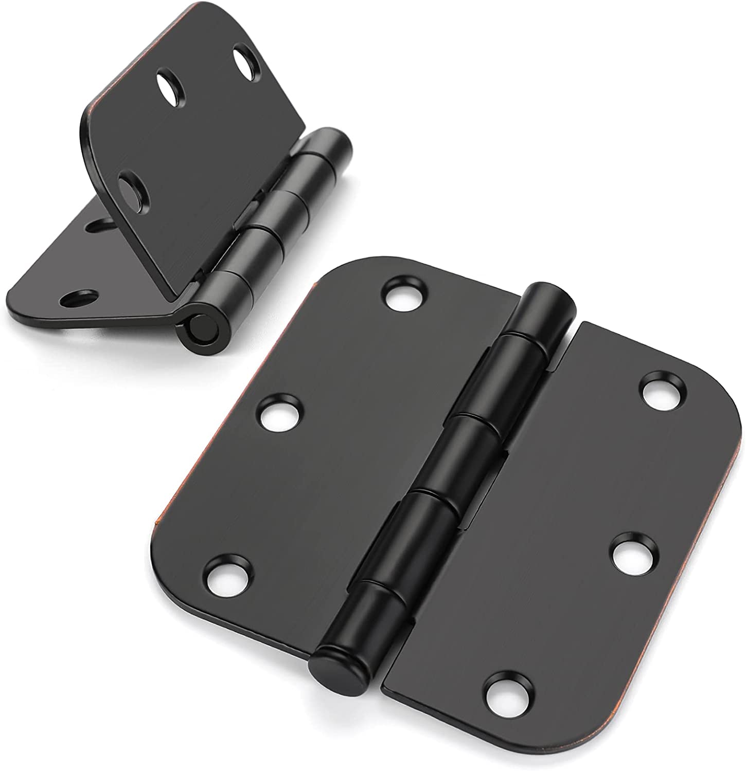 3.5 x 3.5'' Inch Satin Brass Door Hinges with 5/8'' Radius Corners