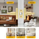 Brushed Gold Decorative Interior Door Lever Door Handle