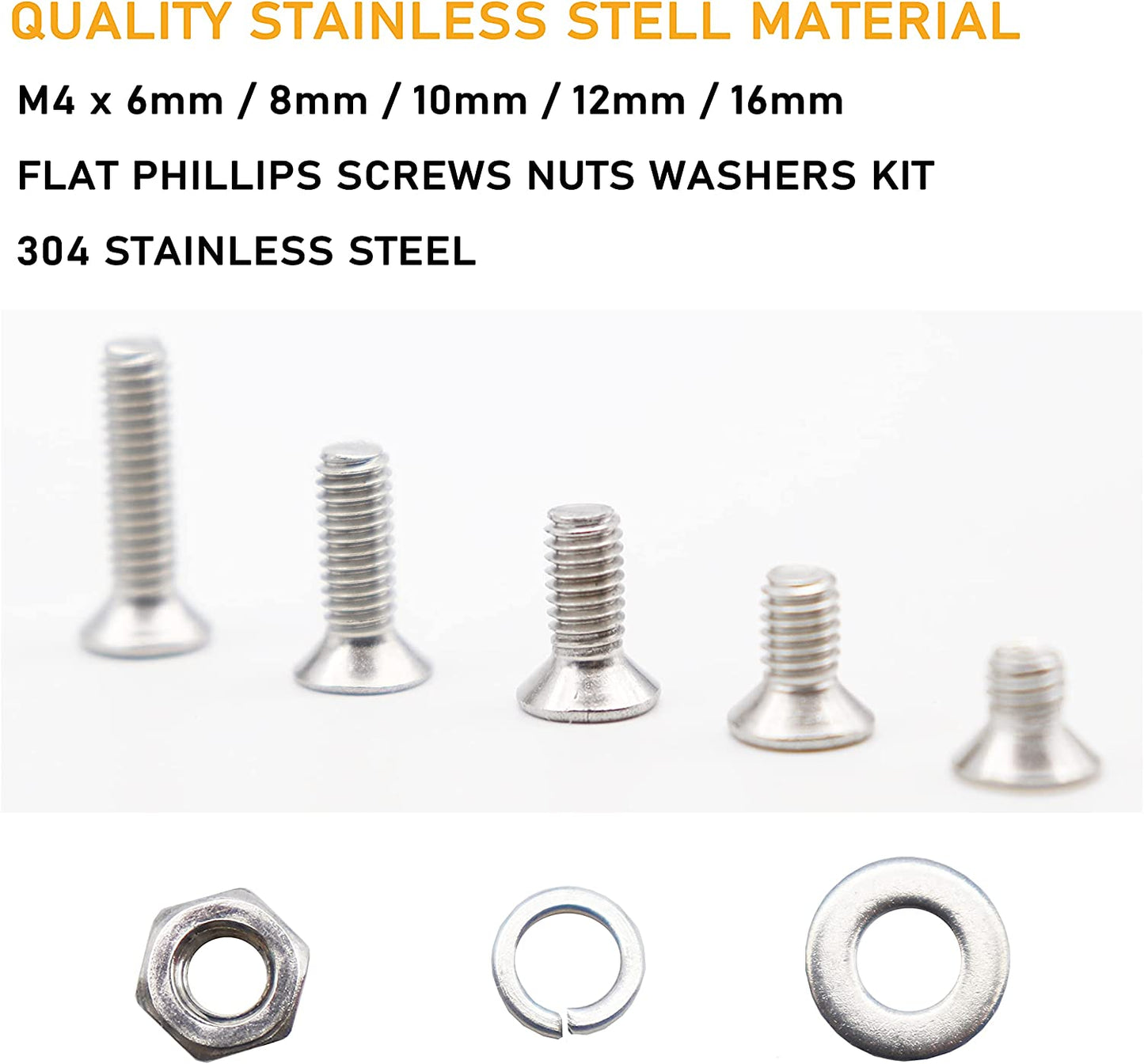 Goldenwarm 2/5inlength Phillips Flat Head Zinc Plated Machine Screw