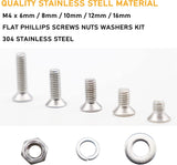 Goldenwarm 2/5inlength Phillips Flat Head Zinc Plated Machine Screw