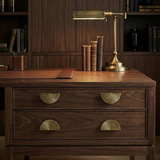 Retro Brass Semi Circle Textured Cabinet Handles