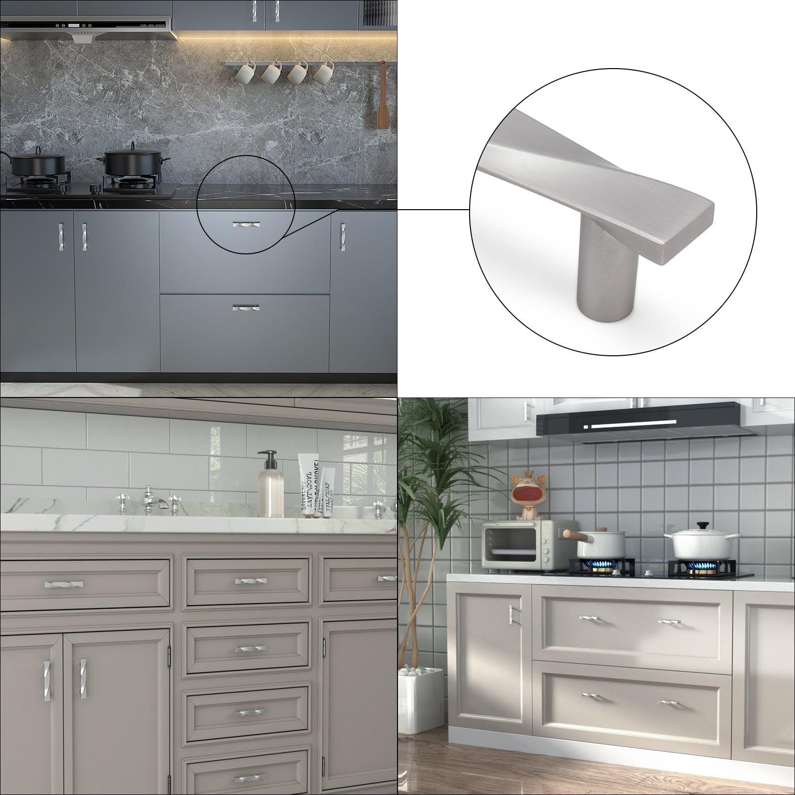 Solid Zinc Alloy Drawer Pulls for Bedroom Cabinet Dresser Doors