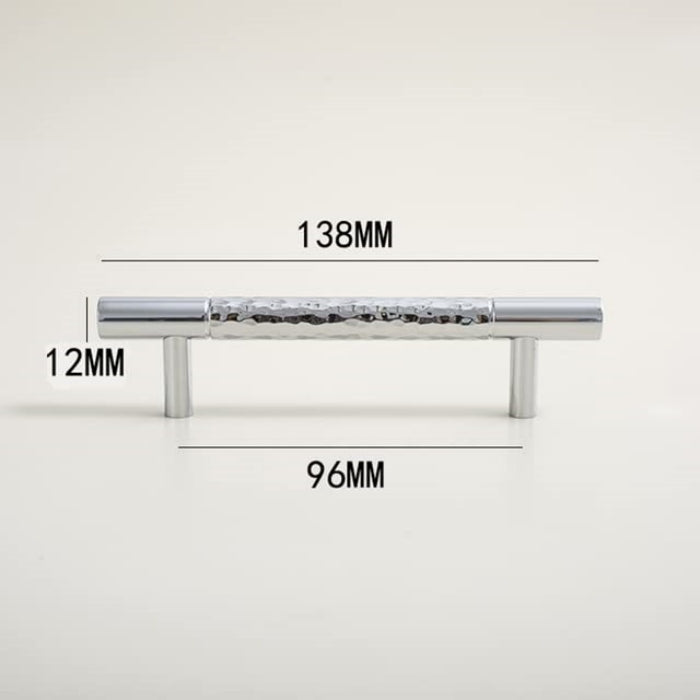 Glittery Silver Hammered Cabinet Bar Handle