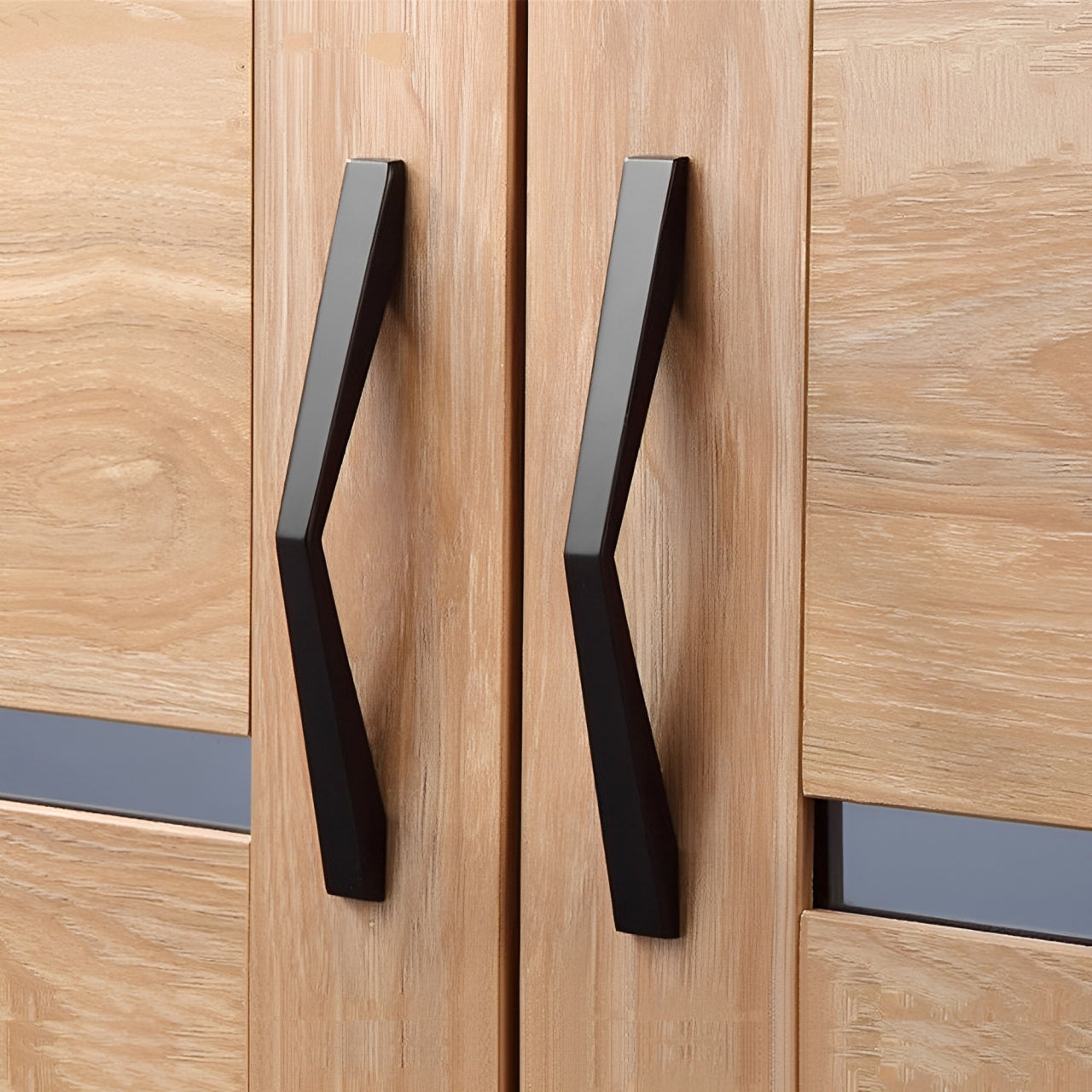Black Simple American Wardrobe Drawer Handles