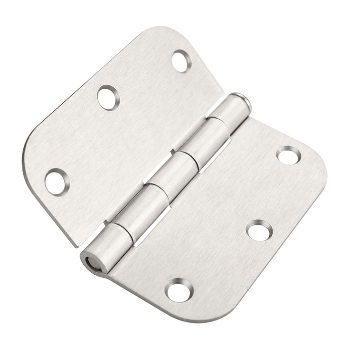 3.5 x 3.5'' Inch Satin Brass Door Hinges with 5/8'' Radius Corners