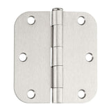 3.5 x 3.5'' Inch Satin Brass Door Hinges with 5/8'' Radius Corners