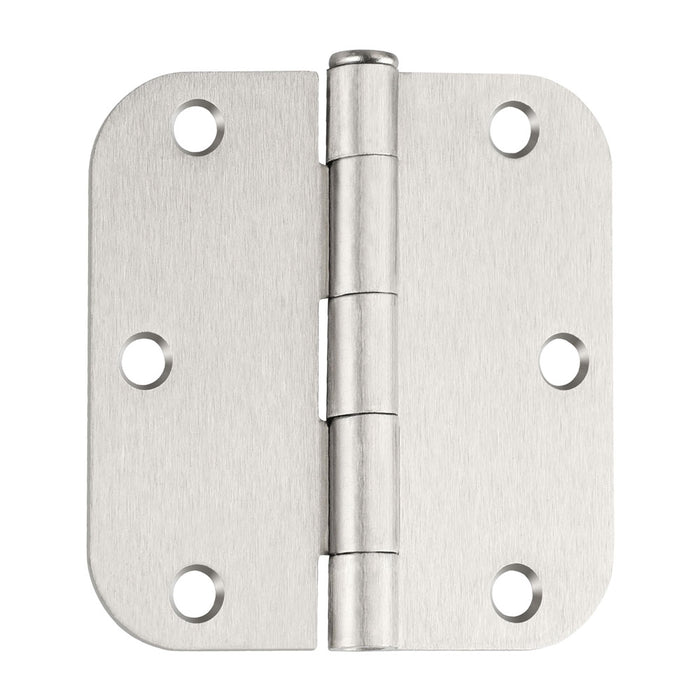 3.5 x 3.5'' Inch Satin Brass Door Hinges with 5/8'' Radius Corners