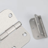 3.5 x 3.5'' Inch Satin Brass Door Hinges with 5/8'' Radius Corners