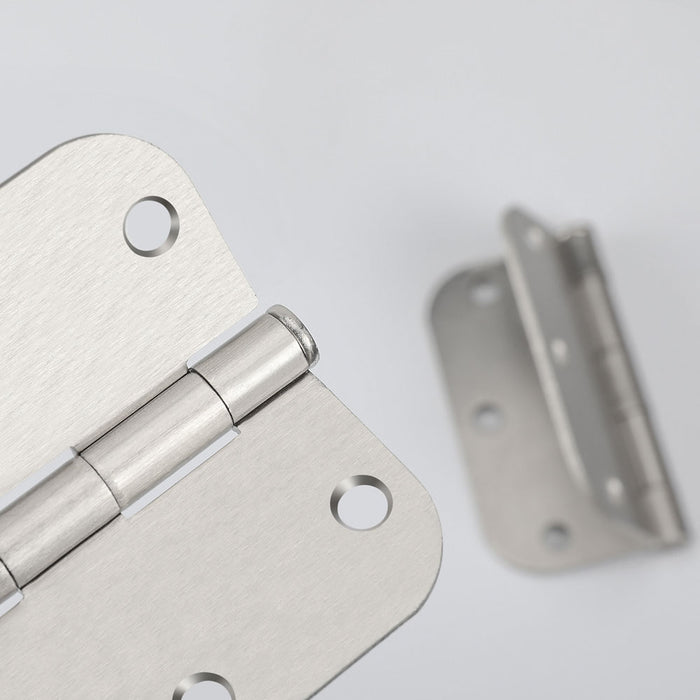 3.5 x 3.5'' Inch Satin Brass Door Hinges with 5/8'' Radius Corners