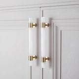 French Crystal Marble Brass Cabinet Drawer Handle