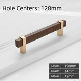 Square Wooden Walnut Kitchen Cabinet Handle