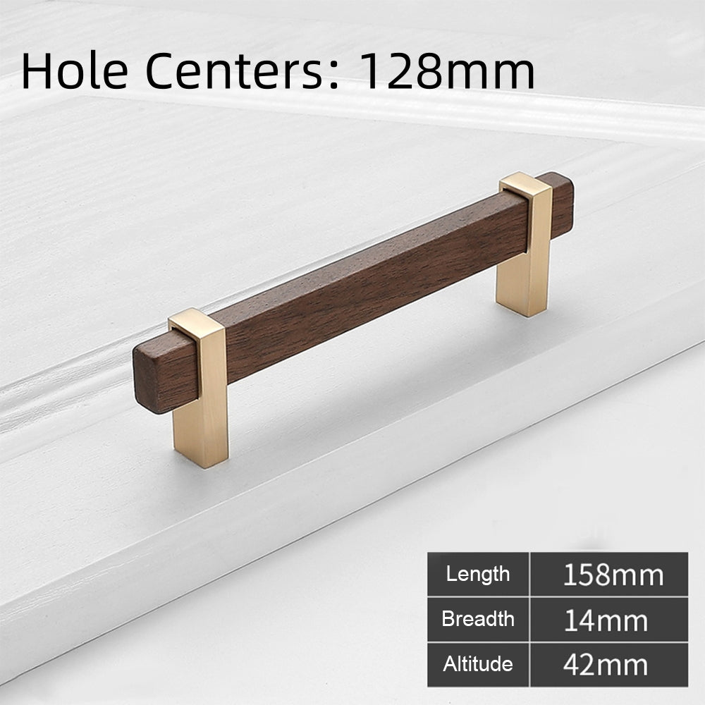 Square Wooden Walnut Kitchen Cabinet Handle