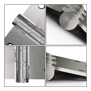 Satin Nickel 4in x 4in Ball Bearing  with Square Corner Door Hinges for Exterior Doors