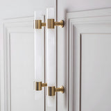 French Crystal Marble Brass Cabinet Drawer Handle