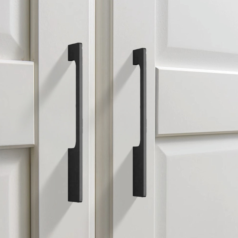 Black Aluminum Alloy Modern Slimline Unique Cabinet Pulls and Drawer Handles