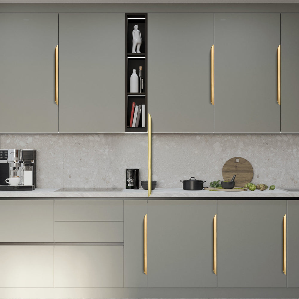 Long Multicolored Simple Invisible Finger Cabinet Drawer Handle