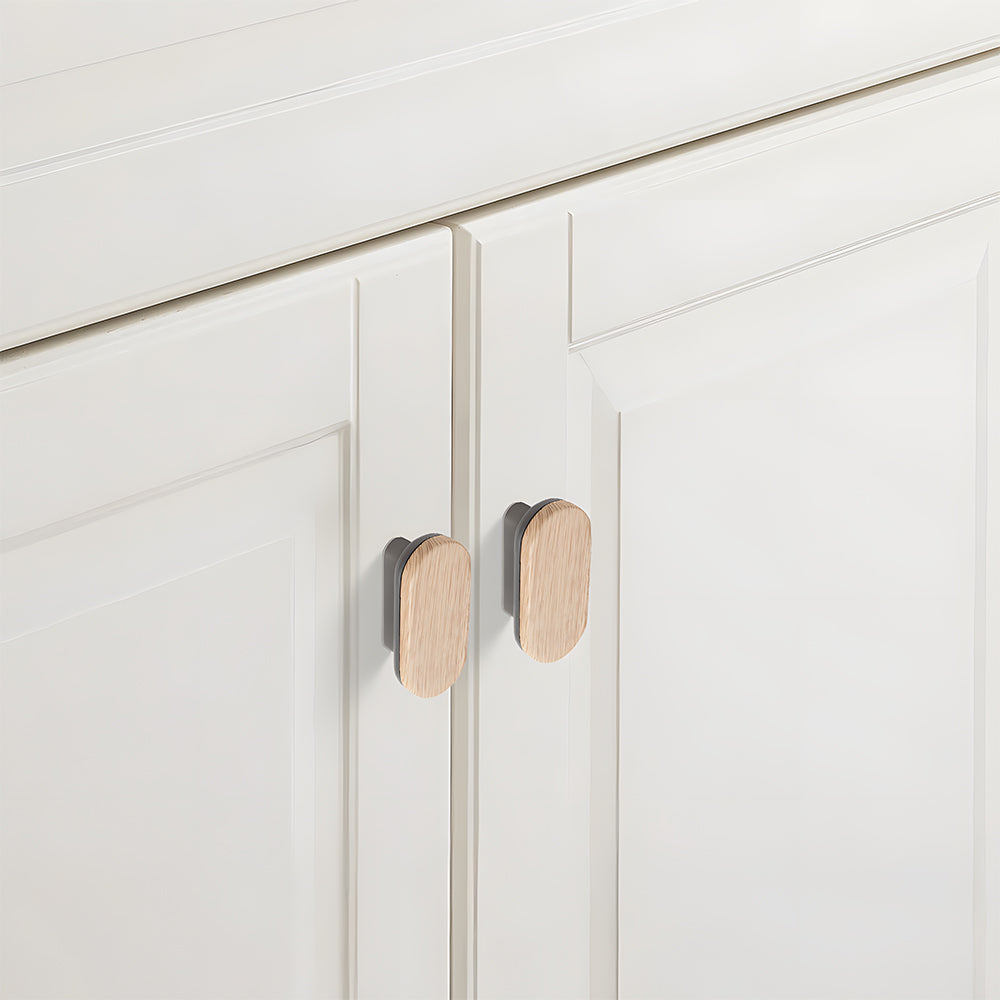 Removable Round Cabinet Wardrobe Door Wooden Handles