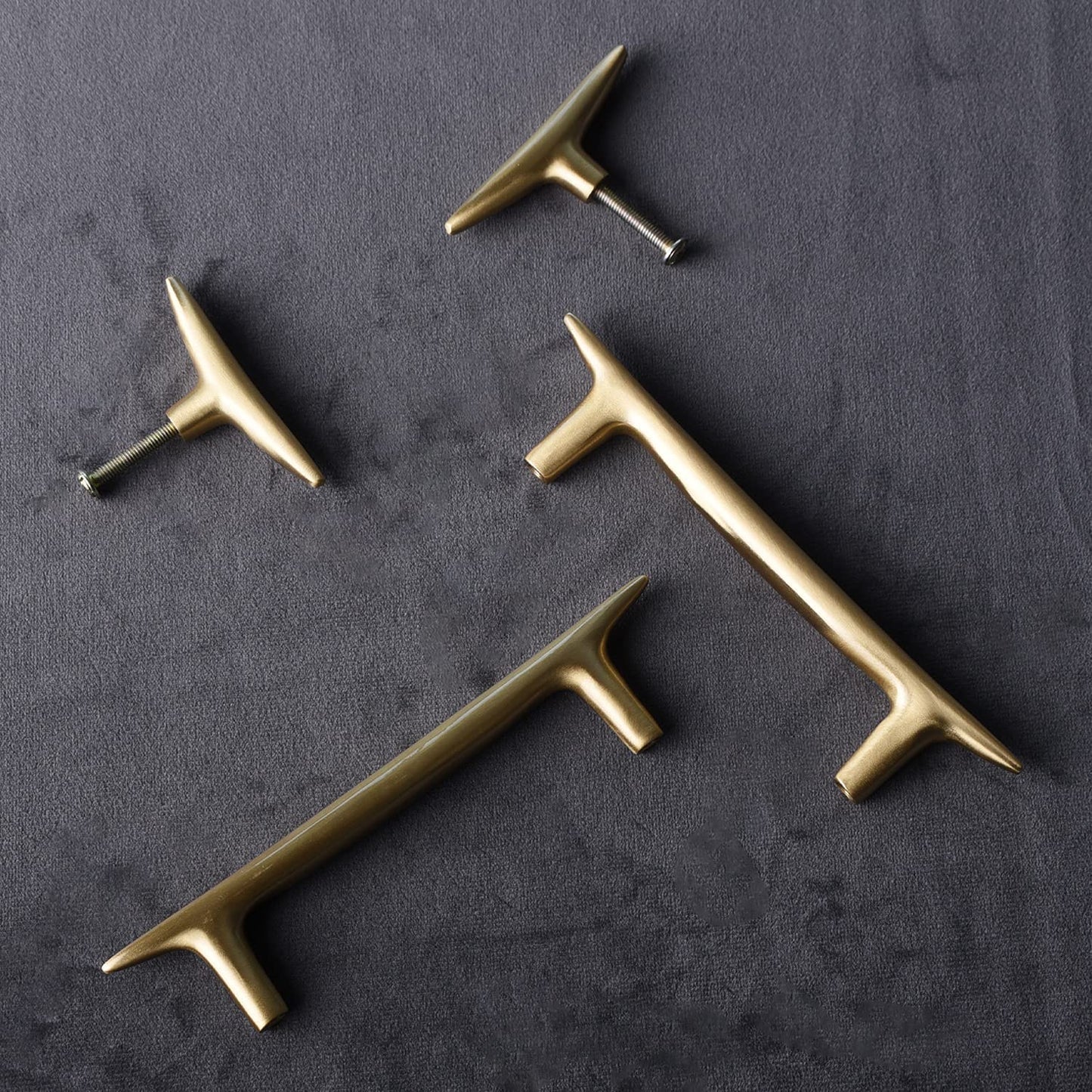 Modernist Soild Gold Brass Cabinet Handles And Kitchen Cupboard Knobs